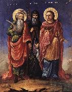 Nicolae Grigorescu Saints llie,Sava and Pantelimon oil painting